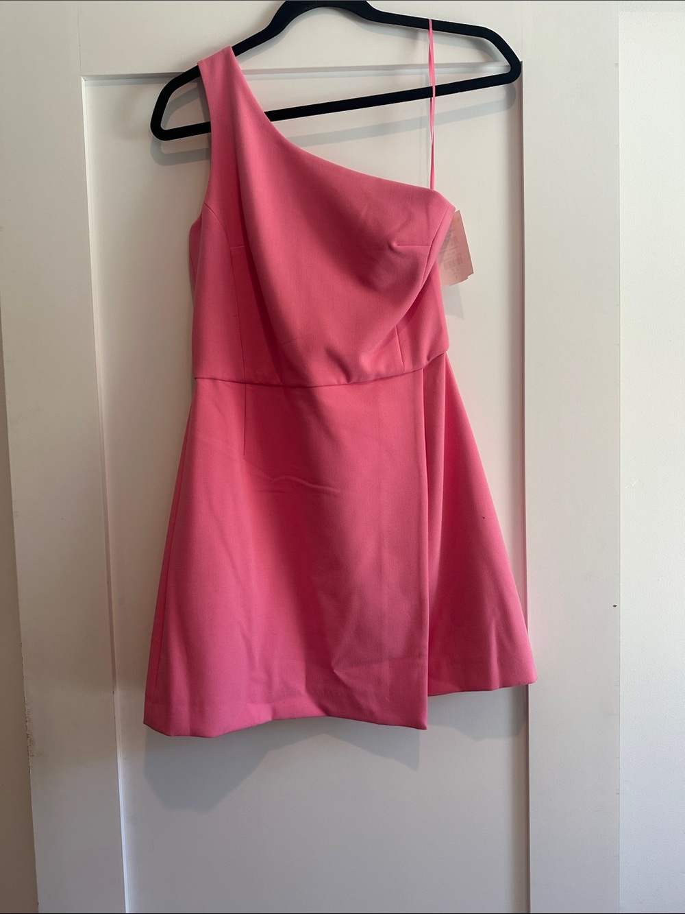 French Connection One-Shoulder Hot Pink Mini Dress
